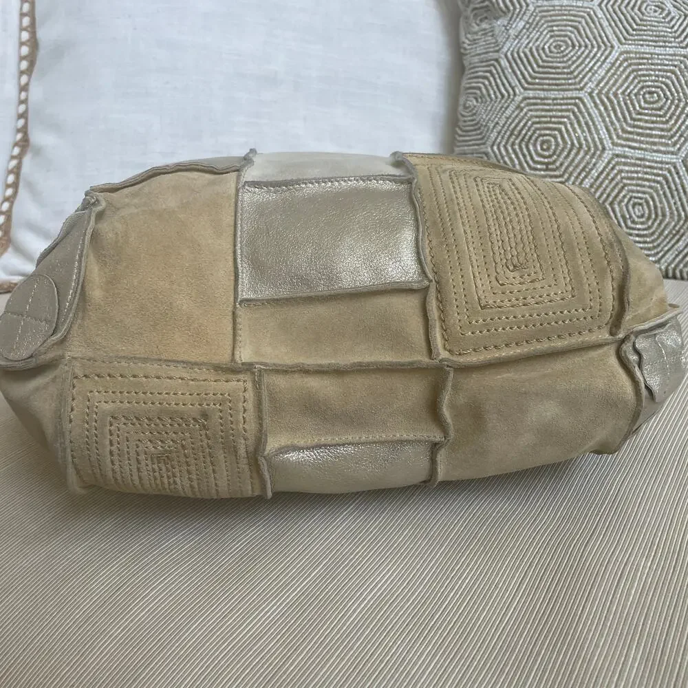 Rare Coach Mosaic Patchwork Large Duffle Hobo 10409 | Metallic Suede Limited Y2K